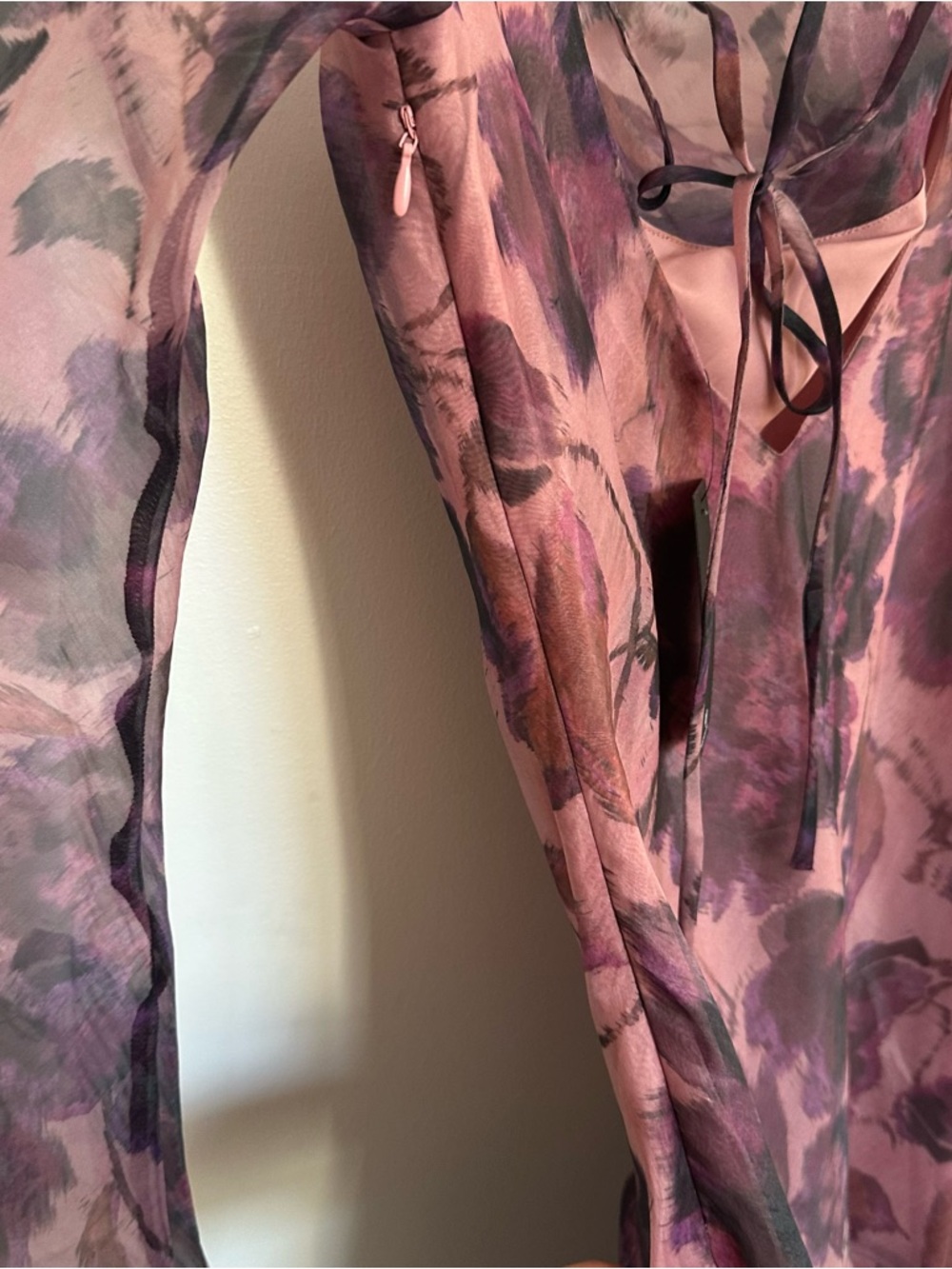 NWT Lulu's Pia Mauve Purple Floral Asymmetrical Midi Dress - Picture 11 of 16